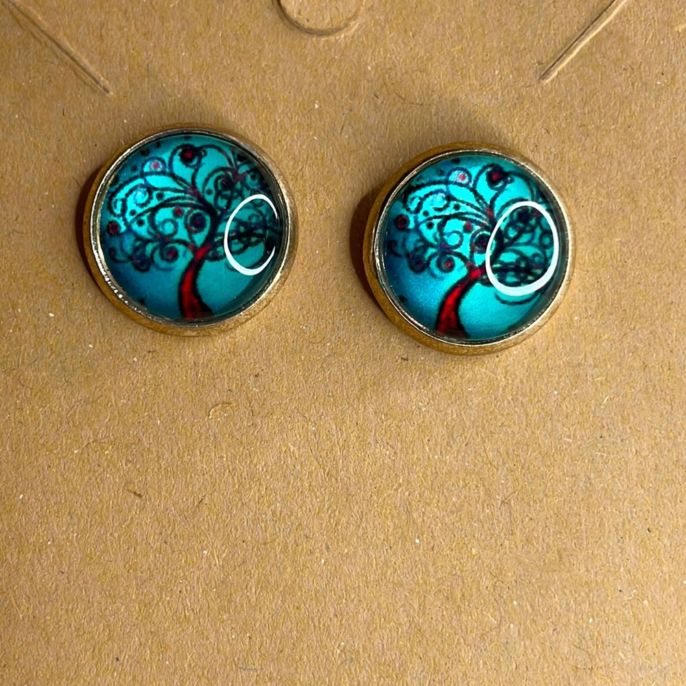 Vintage resin Tree Earrings